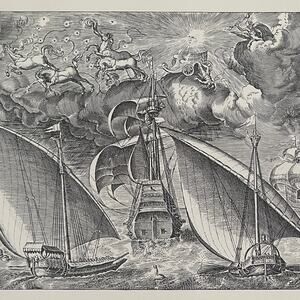 Bruegel, Two Galleys Three-master Phaeton Jupiter, Sailing Vessels~ 241229-WH 70